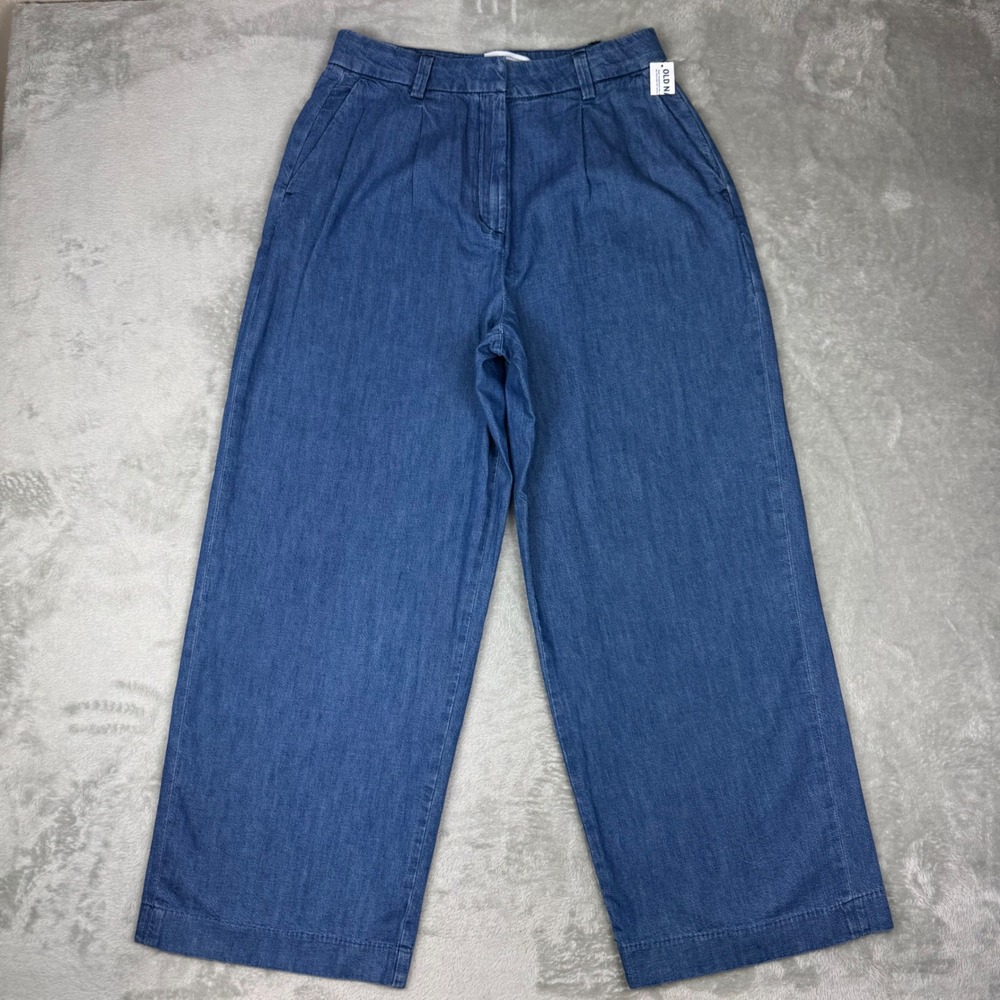 Old Navy Extra High-Rise Wide-Leg Taylor Trouser Women 10 Dark Wash NEW